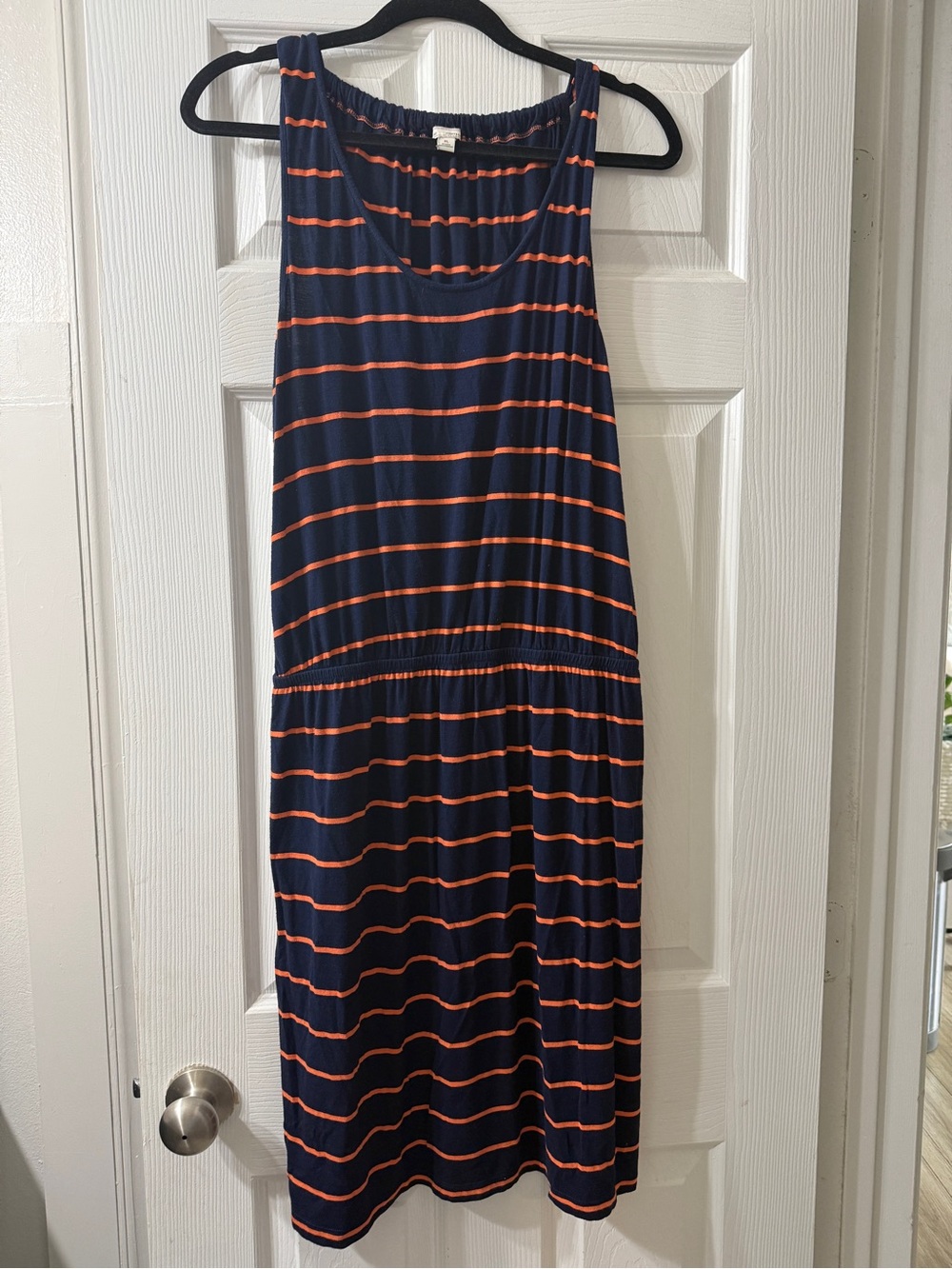 GAP Navy and Orange Striped Sleeveless Dress